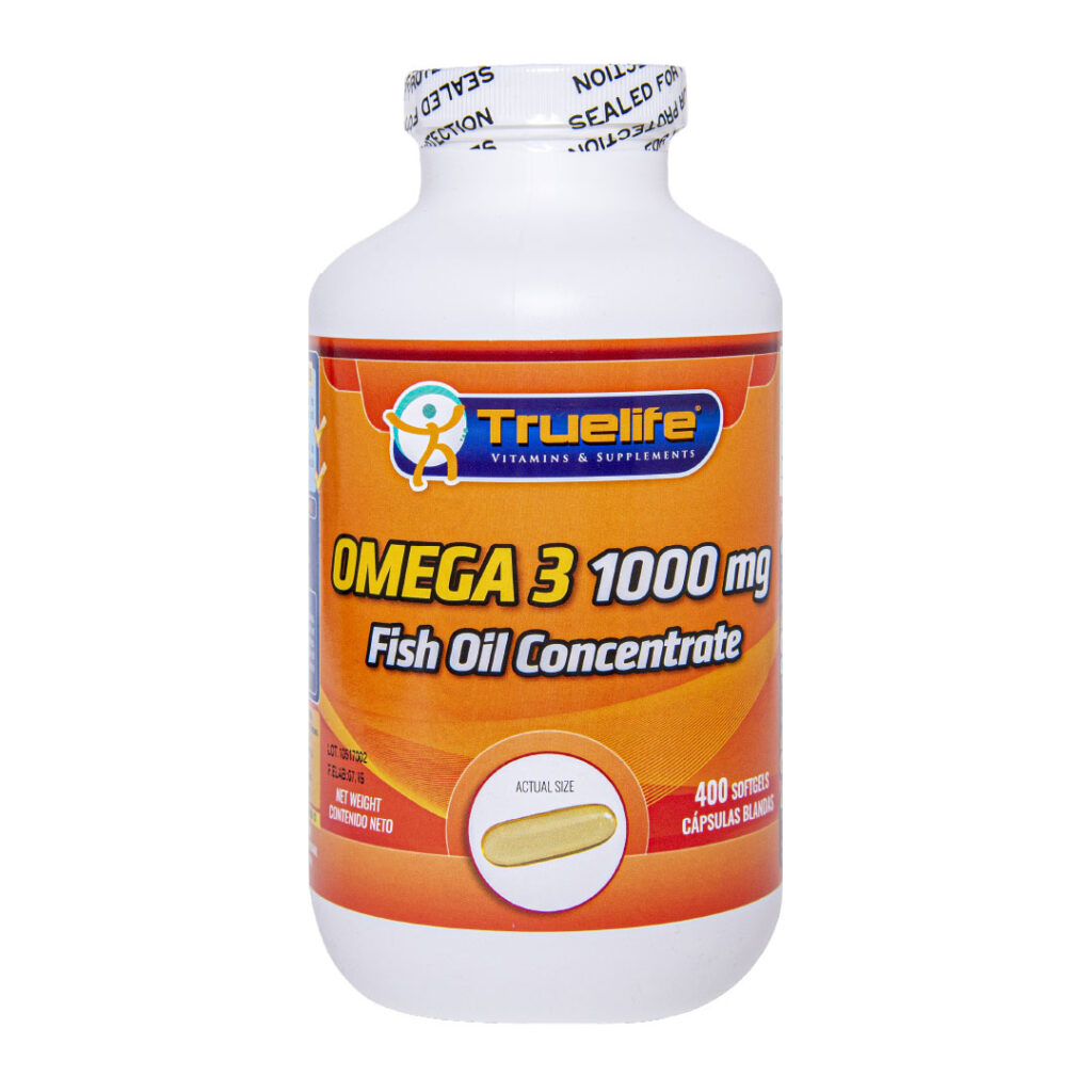 Omega 3 1000 mg – Fish Oil Concentrate – 400 Softgels – Truelife